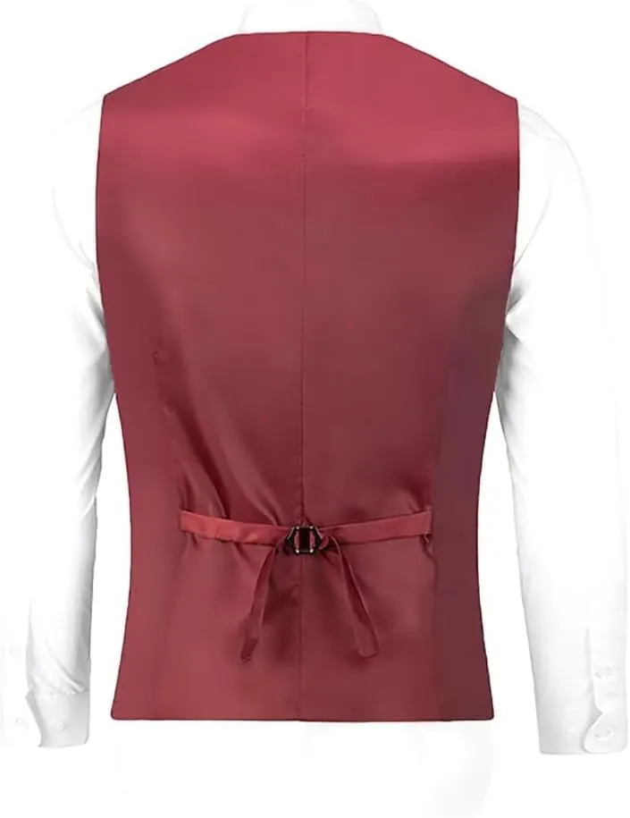 Bakerbear Mens Suit Vests V-Neck Casual Vest Dress for Men Formal Tuxedo Wedding Vests Men's Waistcoat