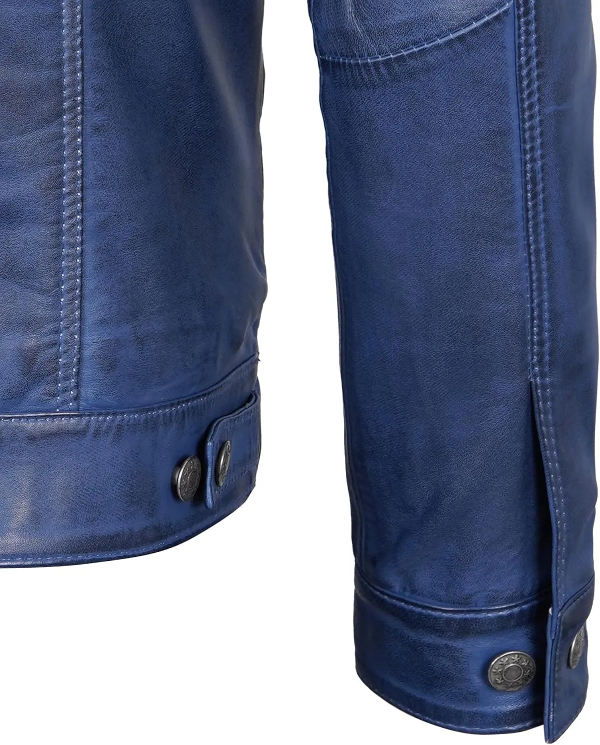 Blingsoul Premium Vintage Leather Jacket Men - Real Lambskin Trucker Mens Leather Jackets
