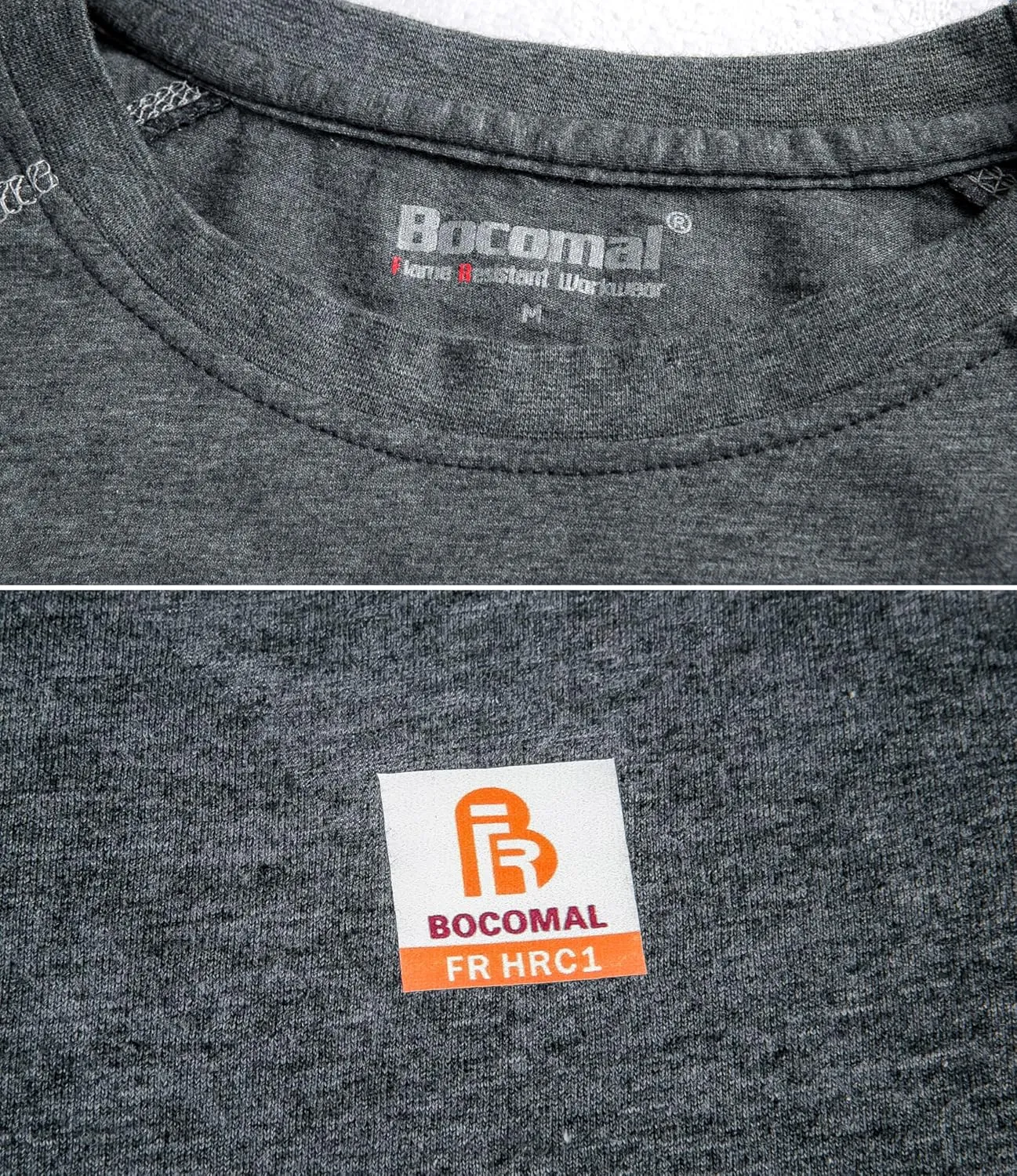 BOCOMAL FR Shirts for Summer 4oz EX Light Weight Flame Resistant Base Layer CAT1 Fire Retardant Crew Shirt