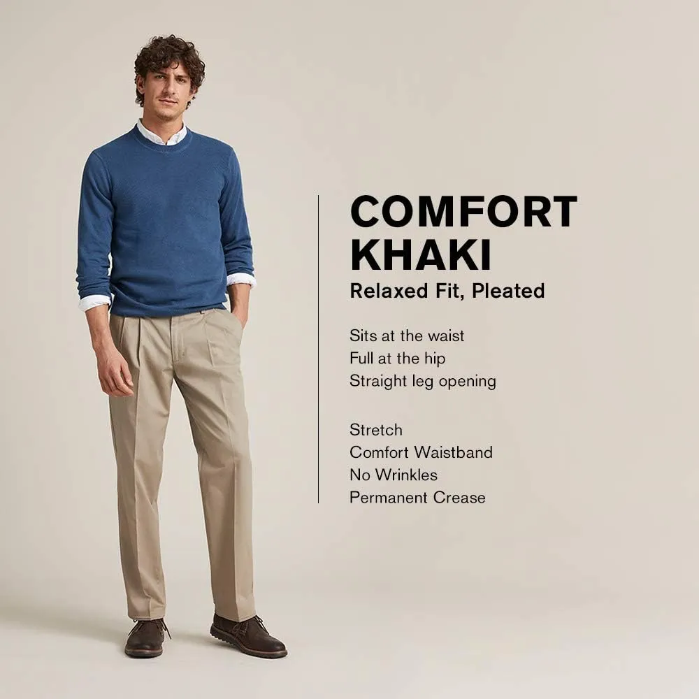 Dockers Men's Relaxed Fit Comfort Khaki Pants - Pleated