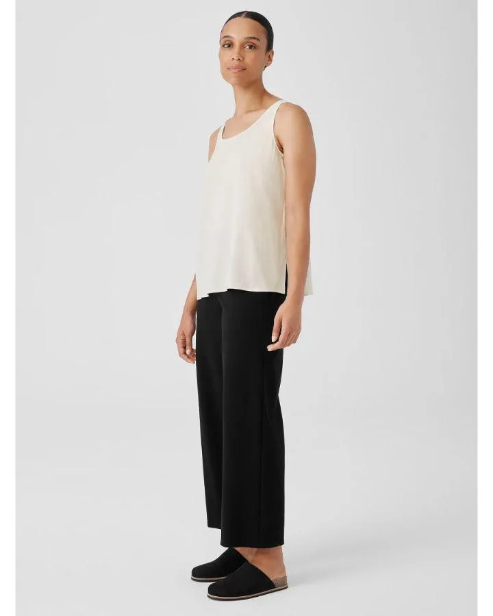 Eileen Fisher Scoop Neck Silk Crepe Tank Top