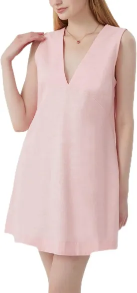 hibshaby Womens Summer Cotton Linen V Neck Short Dress 2025 Sleeveless Mini Dress Casual Tank Dress Sundress with Pockets