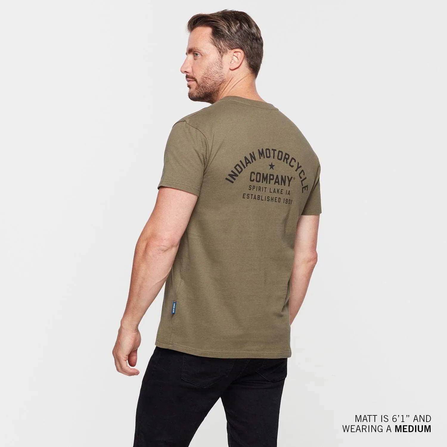 Indian Motorcycle Men's Established 1901 IMC T-Shirt, Khaki
