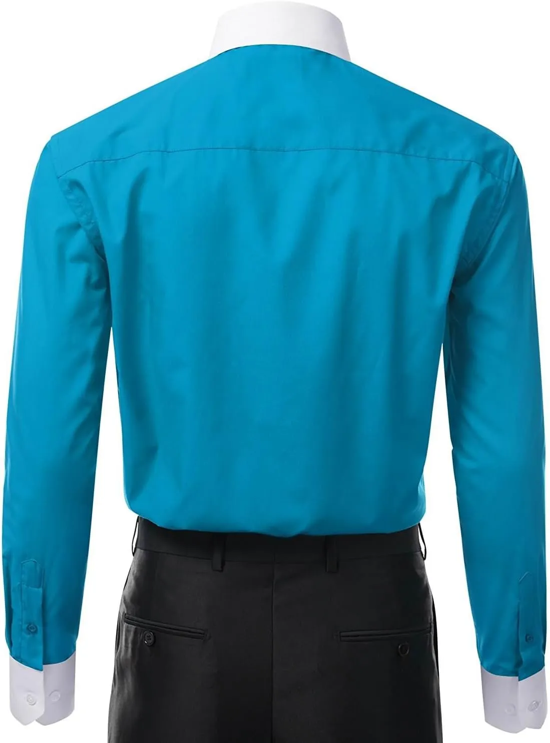 Italy Men's Long Sleeve Two Tone Premium Dress Shirt