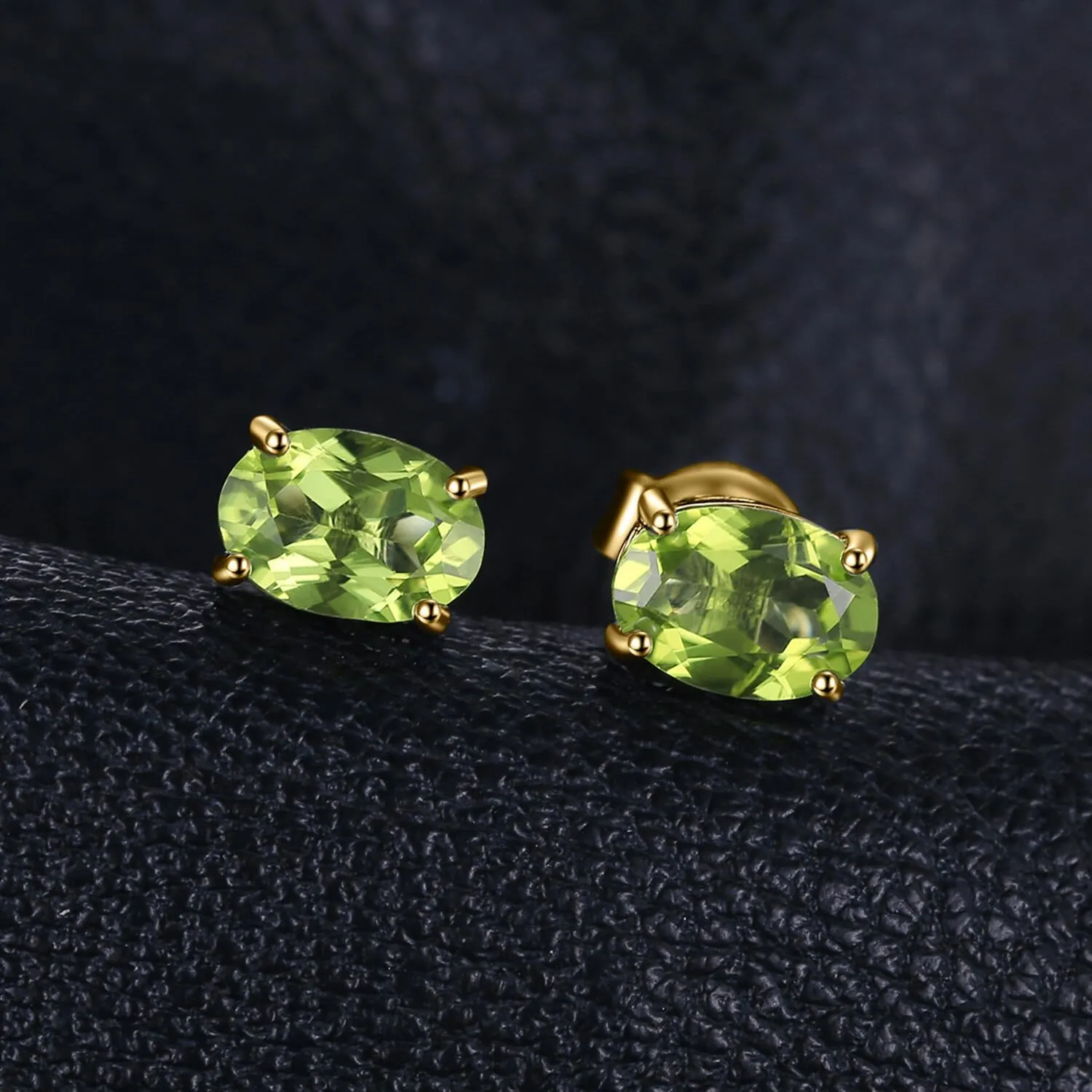 JewelryPalace Natural Garnet Peridot Amethyst Citrine Blue Topaz Birthstone Stud Earrings for Women, 14k Gold Plated 925 Sterling Silver Earrings for Women, Gemstones Jewelry Sets for Girls