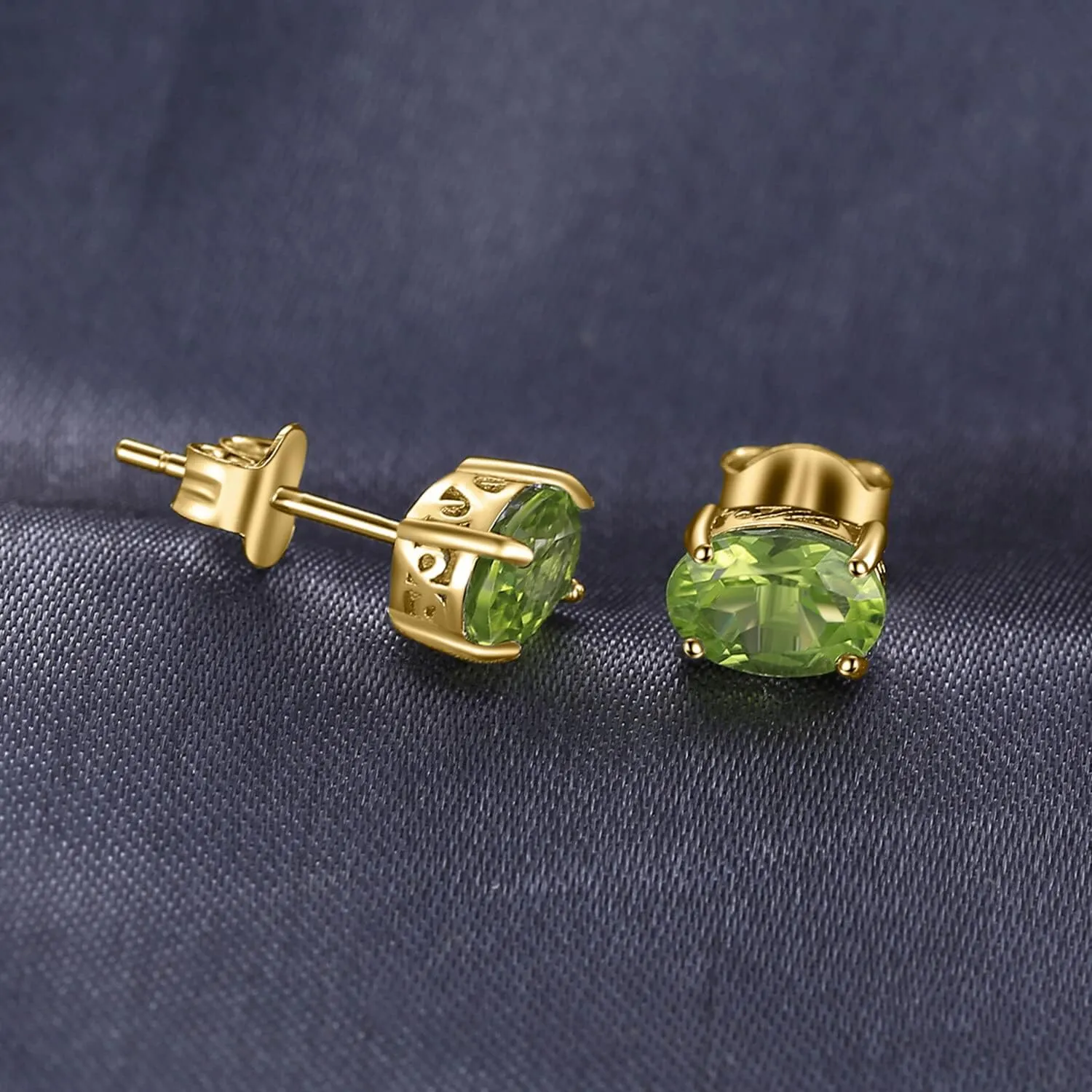 JewelryPalace Natural Garnet Peridot Amethyst Citrine Blue Topaz Birthstone Stud Earrings for Women, 14k Gold Plated 925 Sterling Silver Earrings for Women, Gemstones Jewelry Sets for Girls