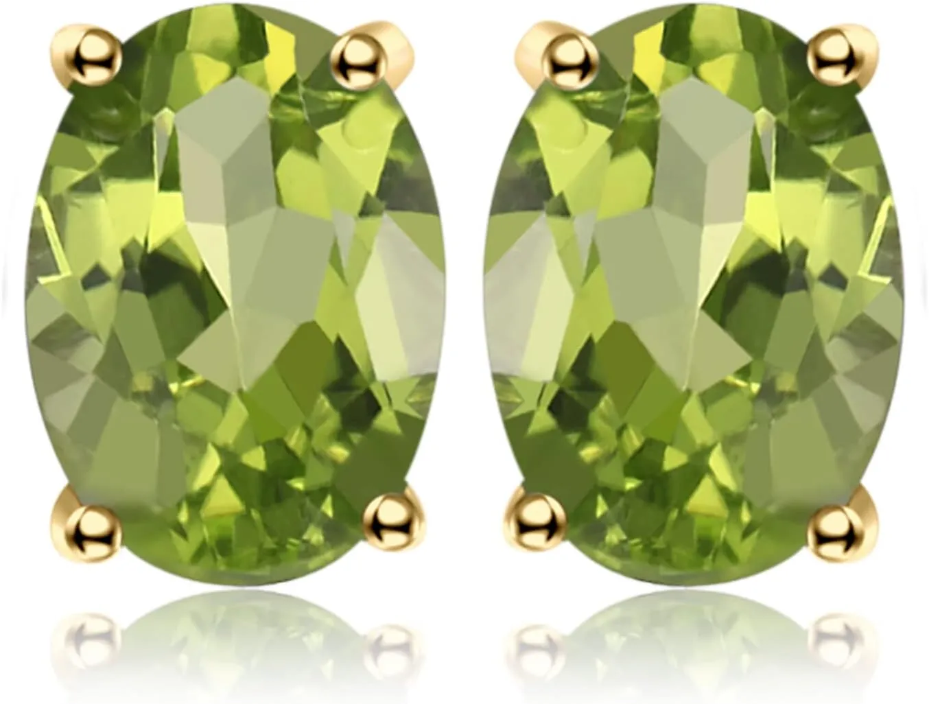 JewelryPalace Natural Garnet Peridot Amethyst Citrine Blue Topaz Birthstone Stud Earrings for Women, 14k Gold Plated 925 Sterling Silver Earrings for Women, Gemstones Jewelry Sets for Girls