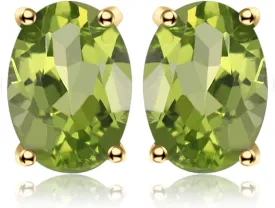 JewelryPalace Natural Garnet Peridot Amethyst Citrine Blue Topaz Birthstone Stud Earrings for Women, 14k Gold Plated 925 Sterling Silver Earrings for Women, Gemstones Jewelry Sets for Girls