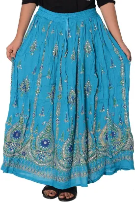LAPSHA'S Women's Long Bohemian Rayon Maxi Skirt Gypsy Hippie Boho Chic Style Dress