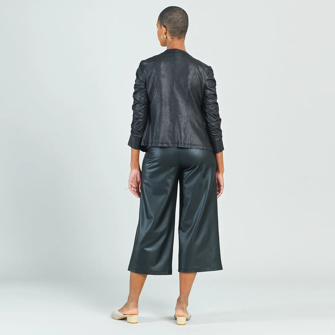 Liquid Leather Ruched Jacket