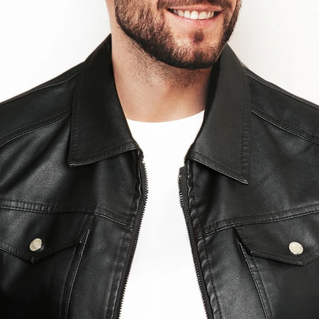 Mens Leather Jackets Casual Faux Leather Motorcycle Jacket Biker Vintage Outwear