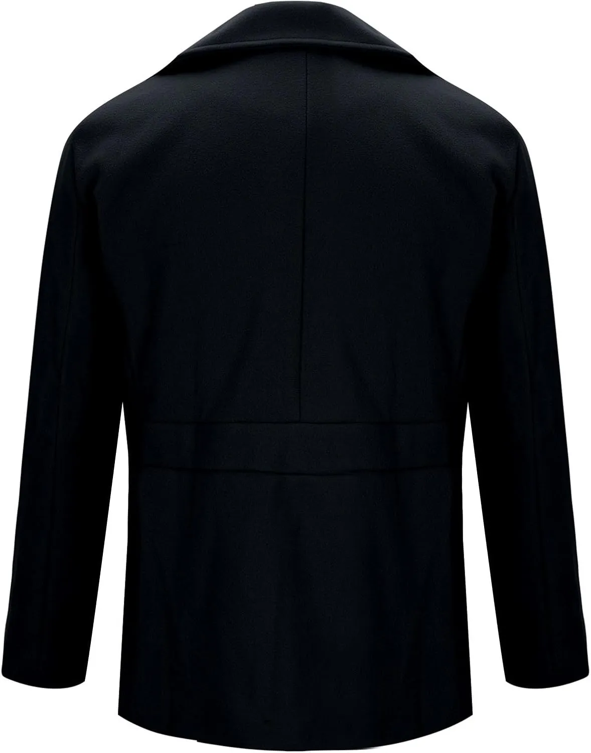 Men's Trench Coat Loose Fit Double Breasted Wool Blend Jacket Notched Lapels Winter Pea Coat Business Solid Overcoat