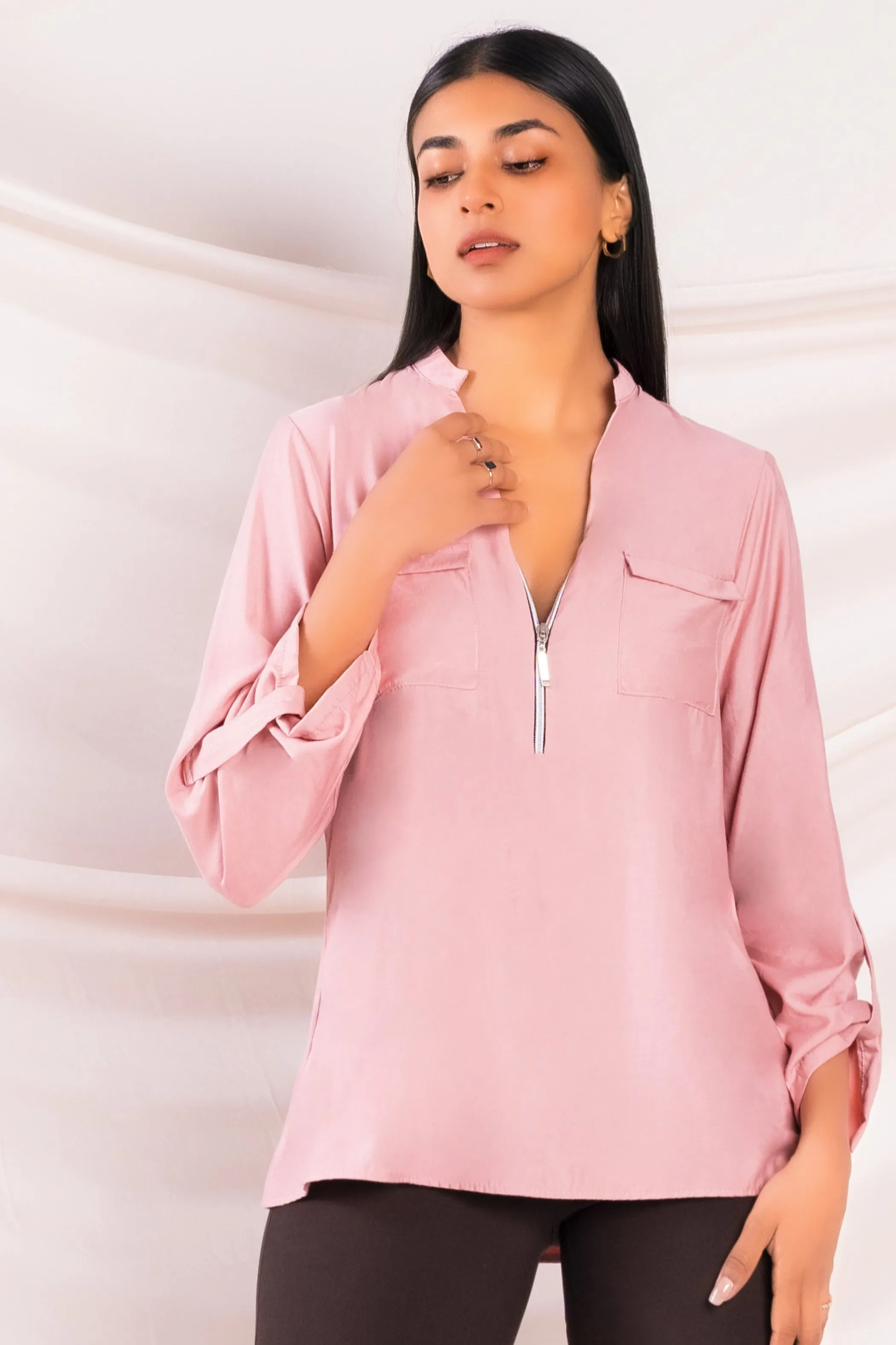 Pink Zip Up Top