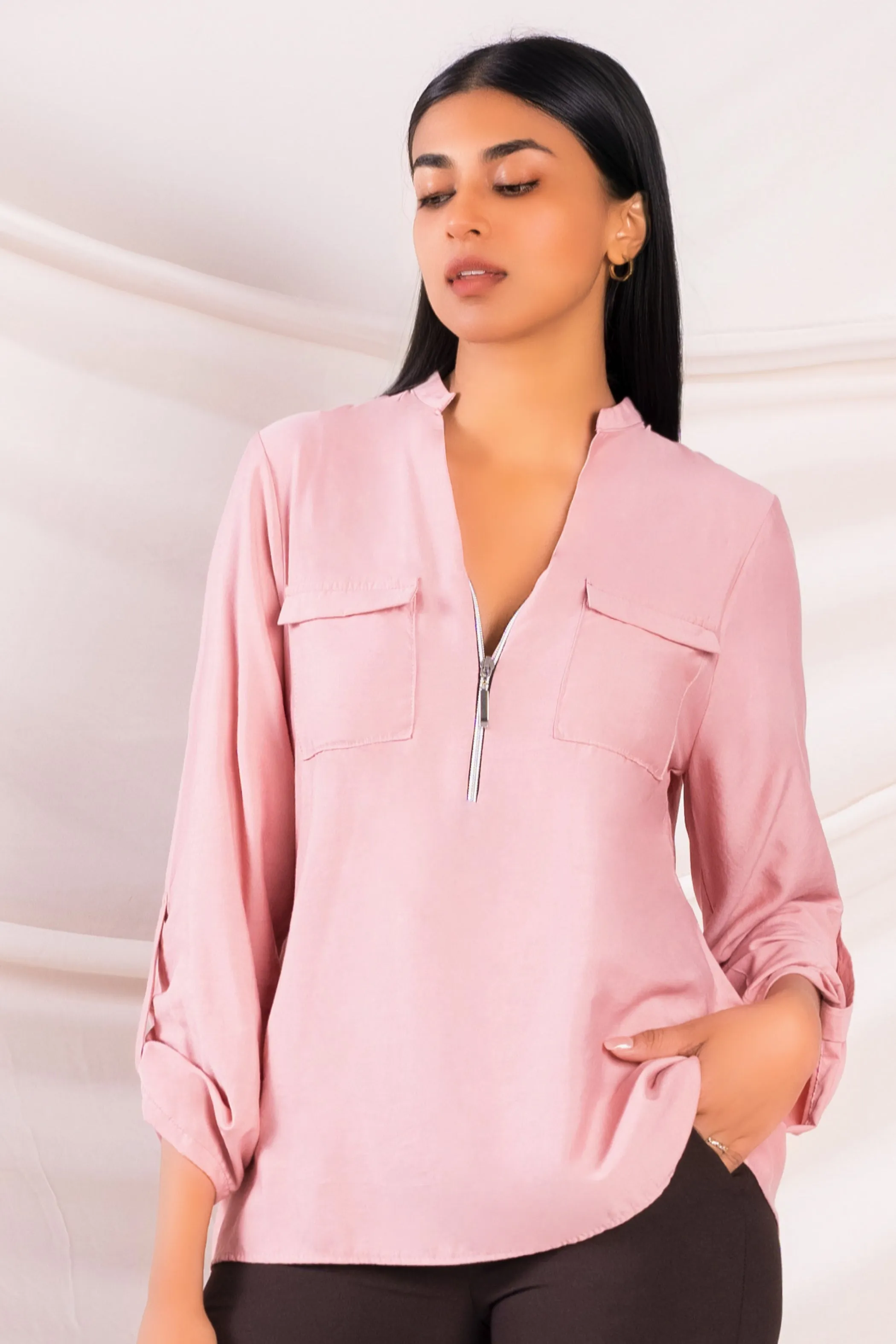 Pink Zip Up Top
