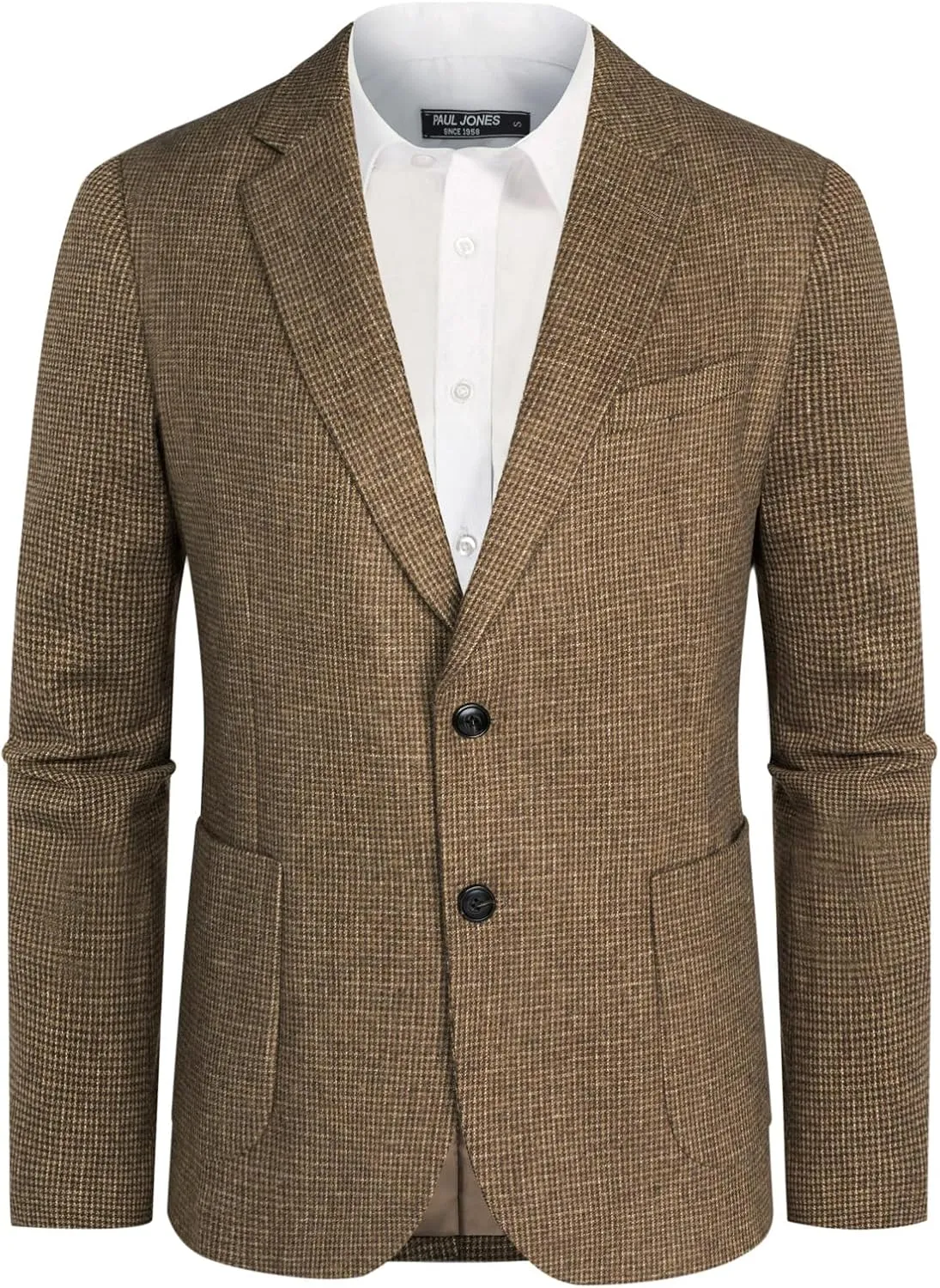 PJ PAUL JONES Men's Herringbone Tweed Blazer British Wool Blend Sport Coat Jacket