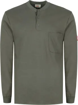 TICOMELA FR T Shirt Flame Resistant Shirt 5.5oz 100% Cotton Light Weight Workwear Men's Long Sleeve Henley Shirts