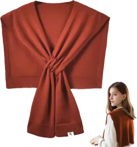 Women's Fashion Knitted Shawl - Khaki Sweater Shawl for Air-Conditioned Rooms