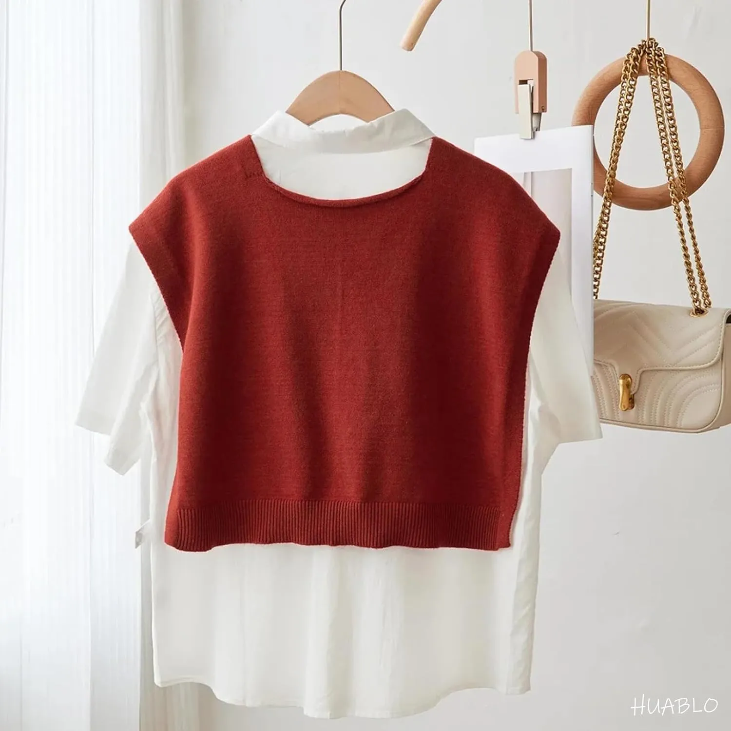 Women's Fashion Knitted Shawl - Khaki Sweater Shawl for Air-Conditioned Rooms