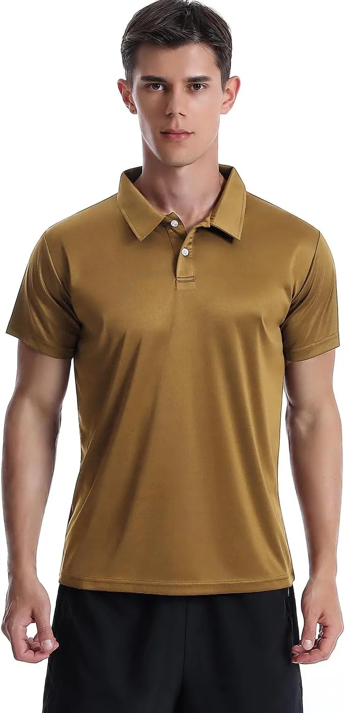 Xelky Men's Polo Shirts Quick Dry Short Sleeve Golf Athletic Shirt Moisture Wicking Casual Work Collared Polos 4 Pack
